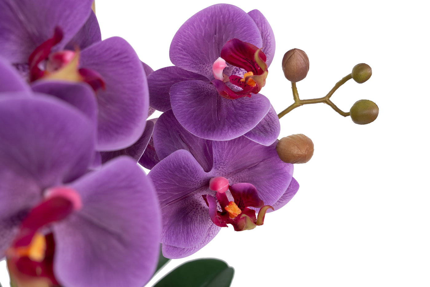 Orhidee artificiala mov cu aspect natural H59 cm cu 6 tulpini