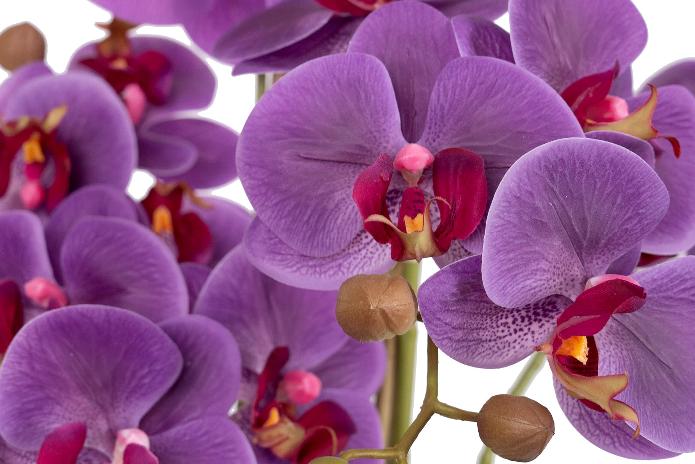 Orhidee artificiala mov cu aspect natural H59 cm cu 6 tulpini