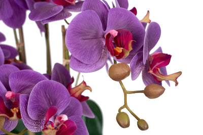 Orhidee artificiala mov cu aspect natural H59 cm cu 6 tulpini