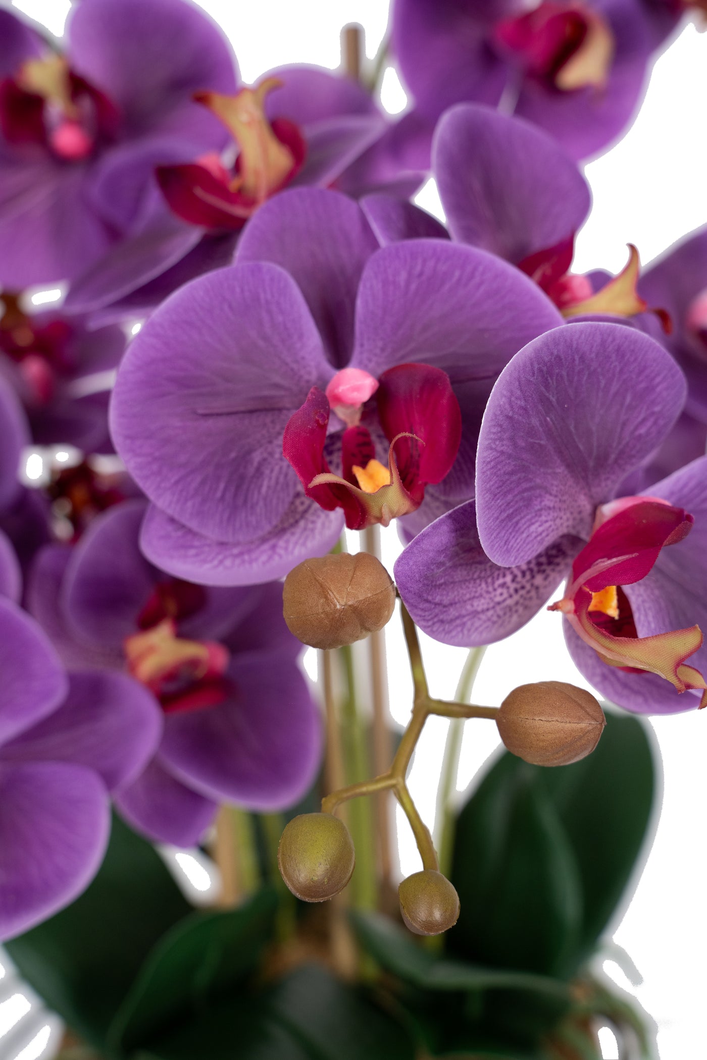 Orhidee artificiala mov cu aspect natural H59 cm cu 6 tulpini