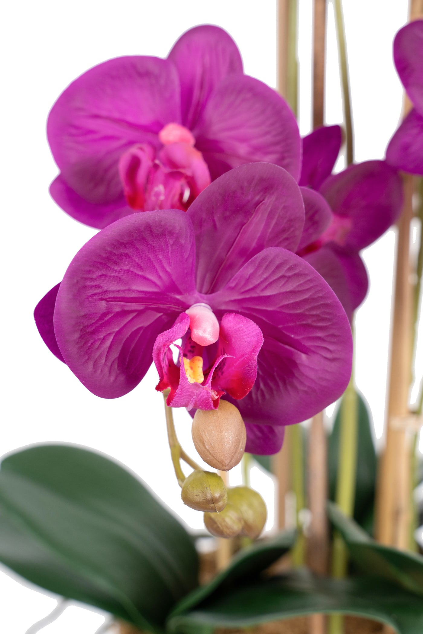 Orhidee artificiala mov cu aspect natural H62 cm cu 6 tulpini