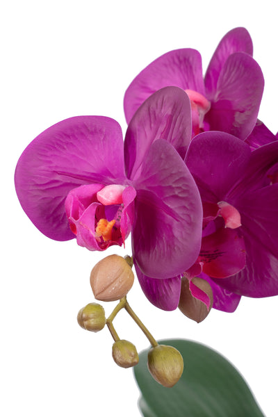 Orhidee artificiala mov cu aspect natural H62 cm cu 6 tulpini