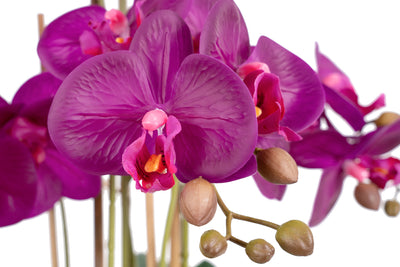 Orhidee artificiala mov cu aspect natural H62 cm cu 6 tulpini