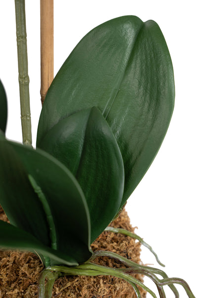 Orhidee artificiala mov cu aspect natural H65 cm cu 3 tulpini