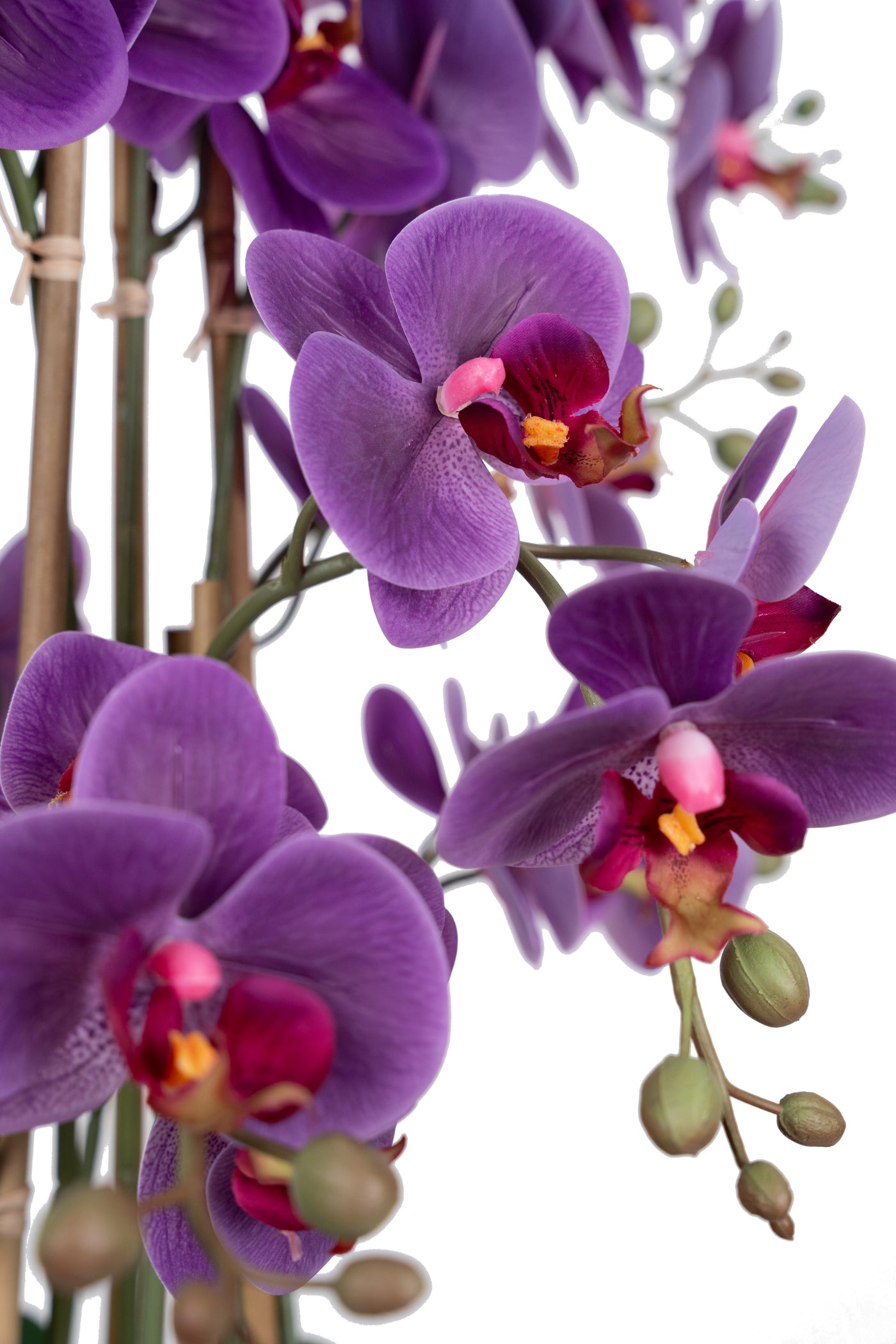 Orhidee artificiala mov cu aspect natural H68 cm cu 9 tulpini