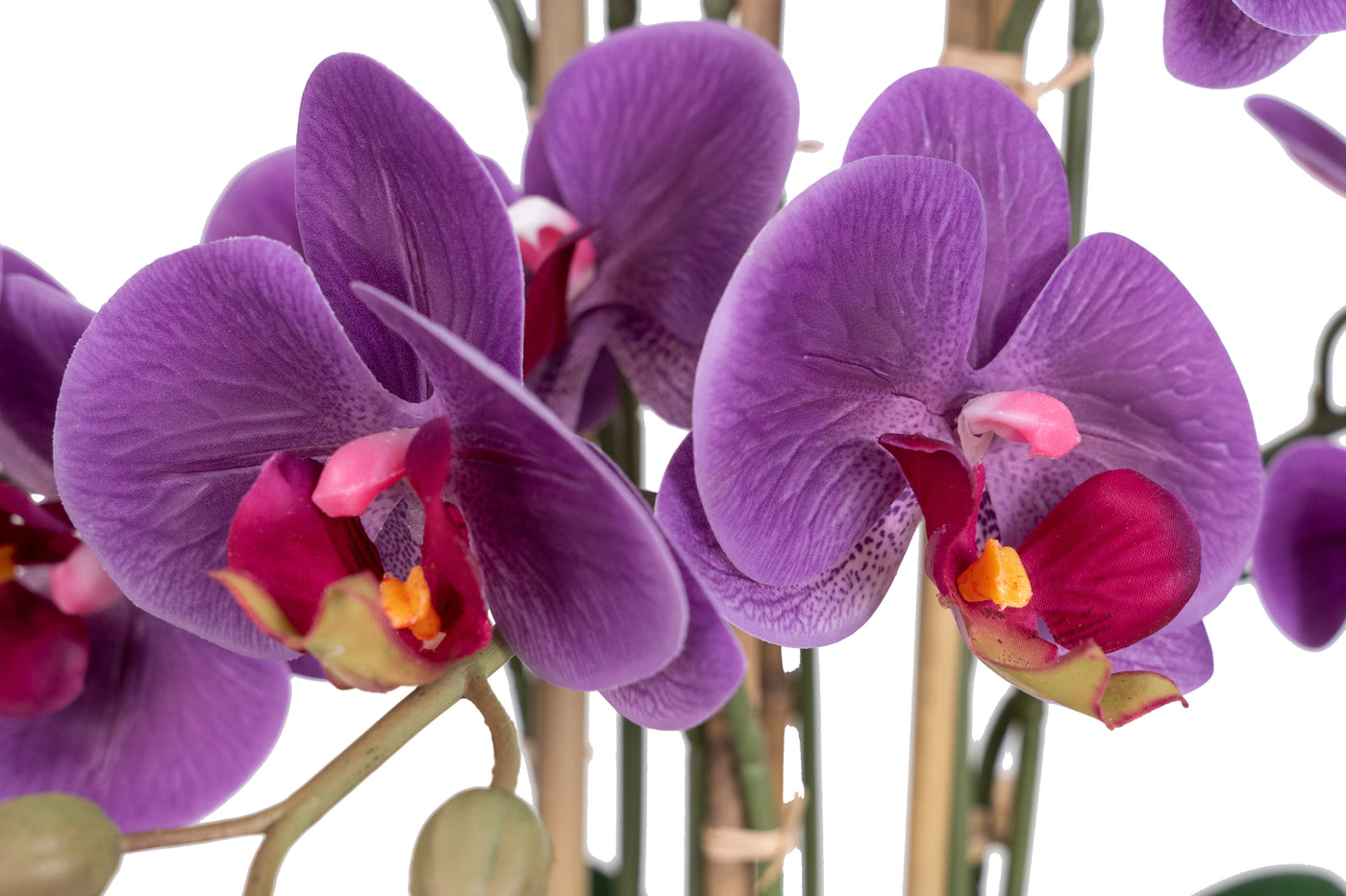 Orhidee artificiala mov cu aspect natural H71 cm cu 9 tulpini