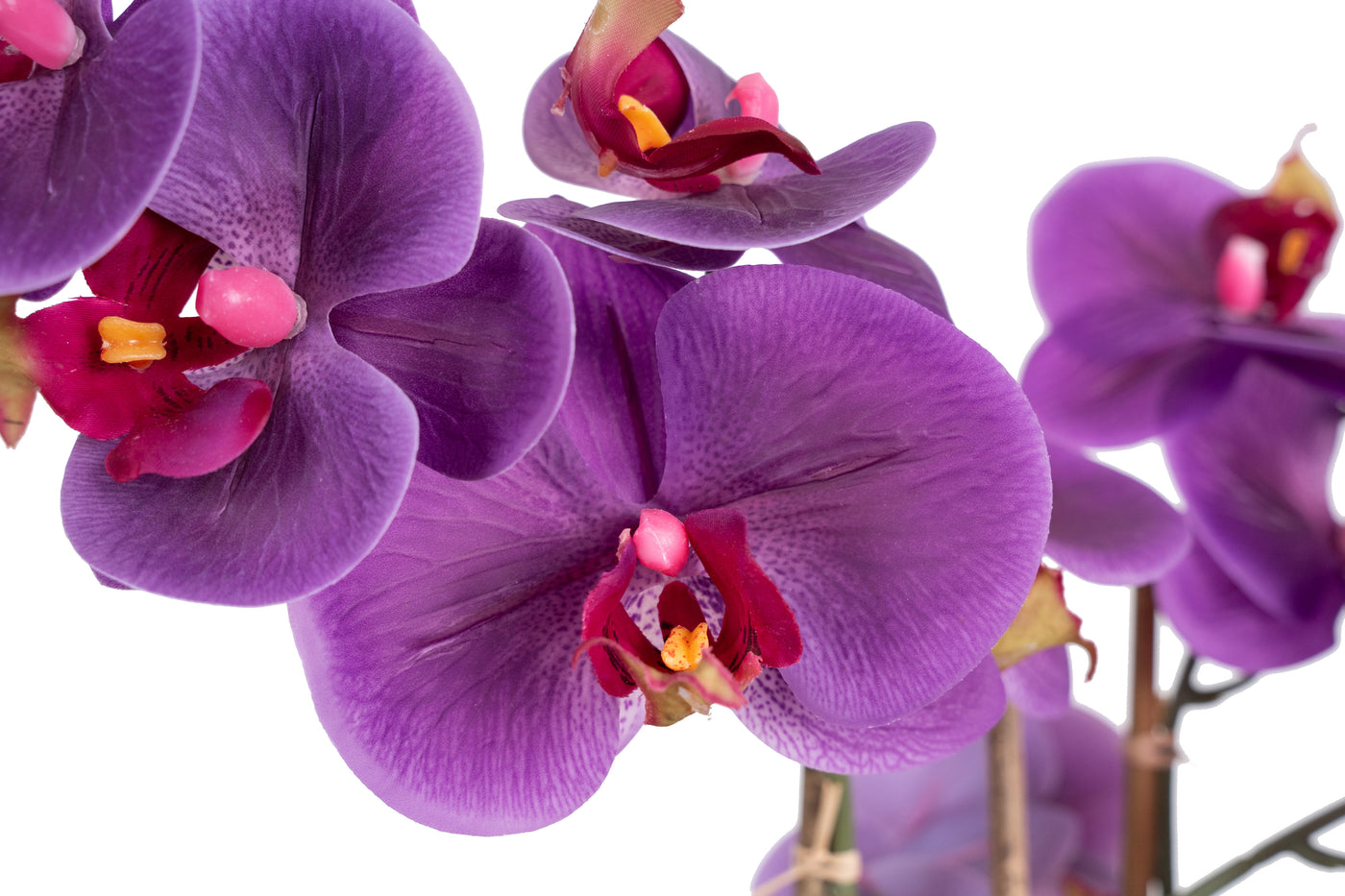 Orhidee artificiala mov cu aspect natural H71 cm cu 9 tulpini