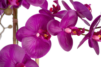 Orhidee artificiala mov cu aspect natural H76 cm cu 7 tulpini