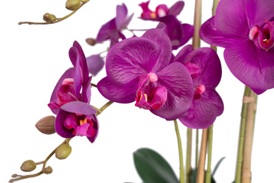 Orhidee artificiala mov cu aspect natural H76 cm cu 7 tulpini