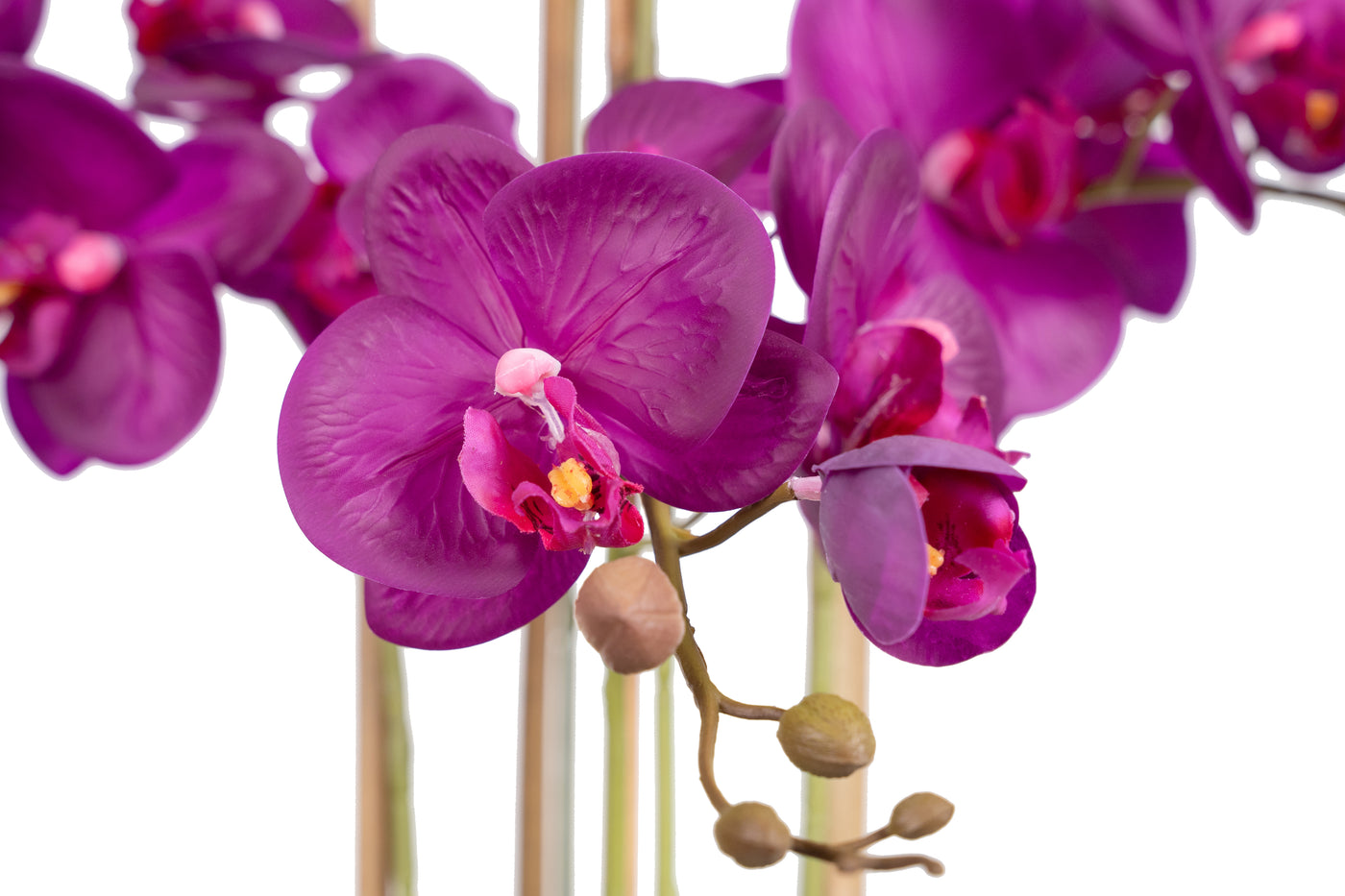 Orhidee artificiala mov cu aspect natural H76 cm cu 7 tulpini