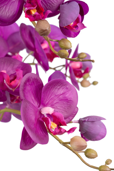 Orhidee artificiala mov cu aspect natural H76 cm cu 7 tulpini