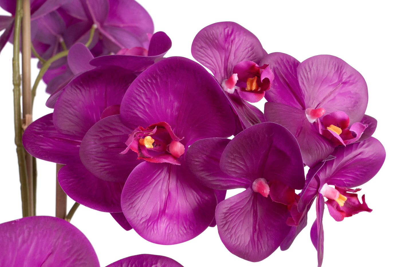 Orhidee artificiala mov cu aspect natural H80 cm cu 9 tulpini