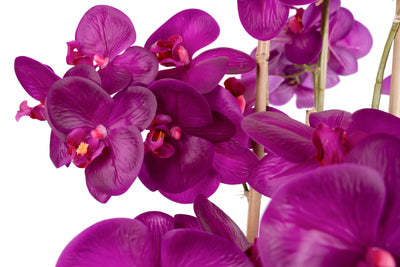 Orhidee artificiala mov cu aspect natural H80 cm cu 9 tulpini