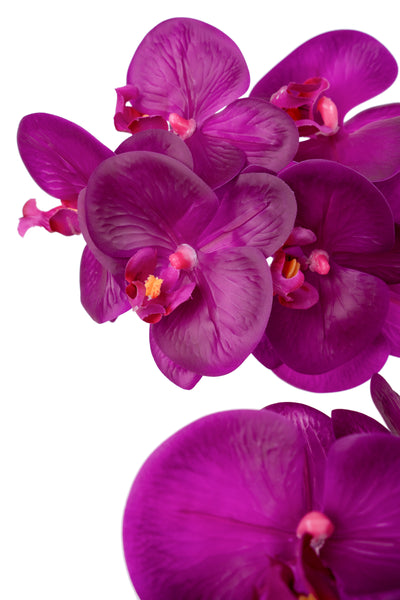 Orhidee artificiala mov cu aspect natural H80 cm cu 9 tulpini