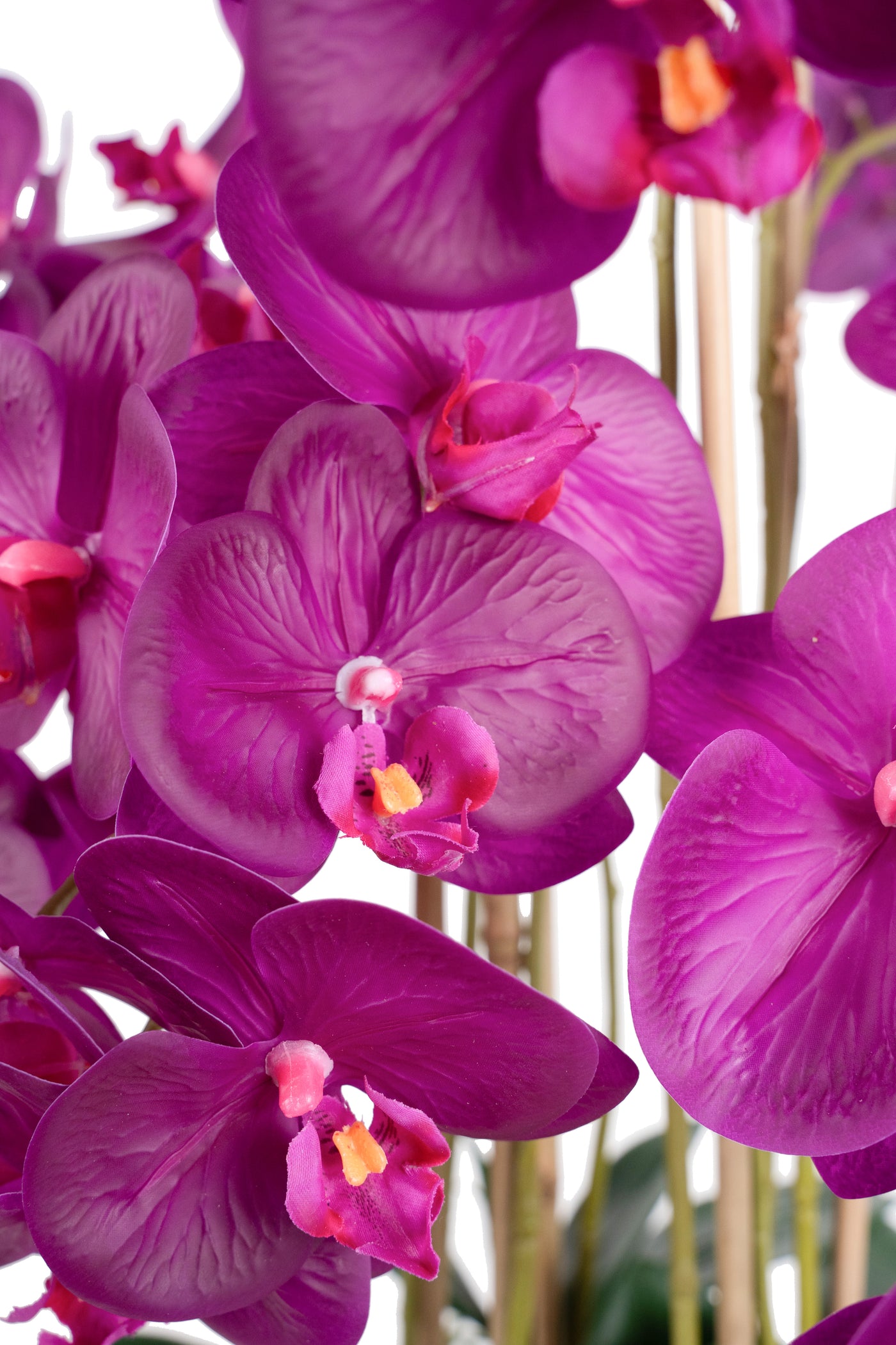 Orhidee artificiala mov cu aspect natural H80 cm cu 9 tulpini