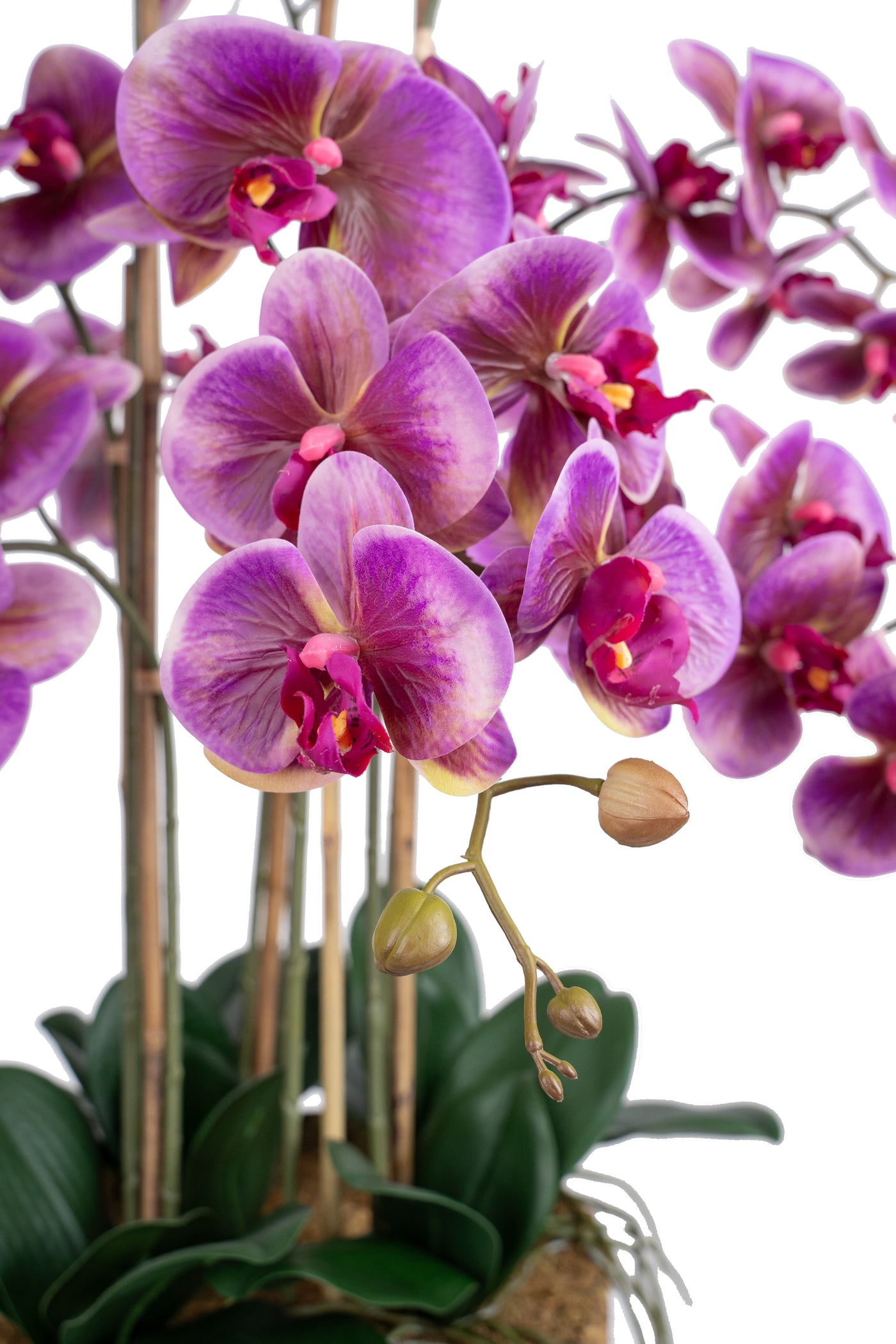 Orhidee artificiala mov cu aspect natural H95 cm cu 9 tulpini