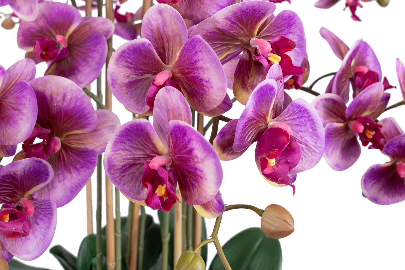 Orhidee artificiala mov cu aspect natural H95 cm cu 9 tulpini