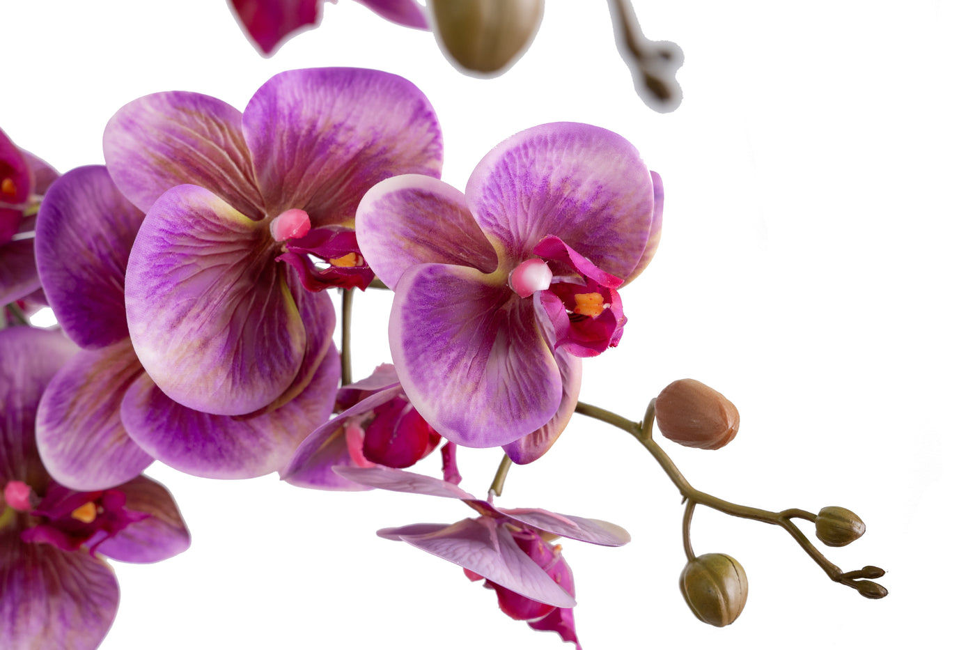 Orhidee artificiala mov cu aspect natural H95 cm cu 9 tulpini