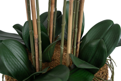 Orhidee artificiala mov cu aspect natural H95 cm cu 9 tulpini