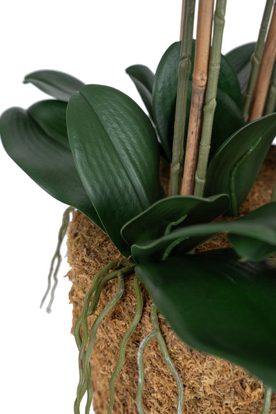 Orhidee artificiala mov cu aspect natural H95 cm cu 9 tulpini