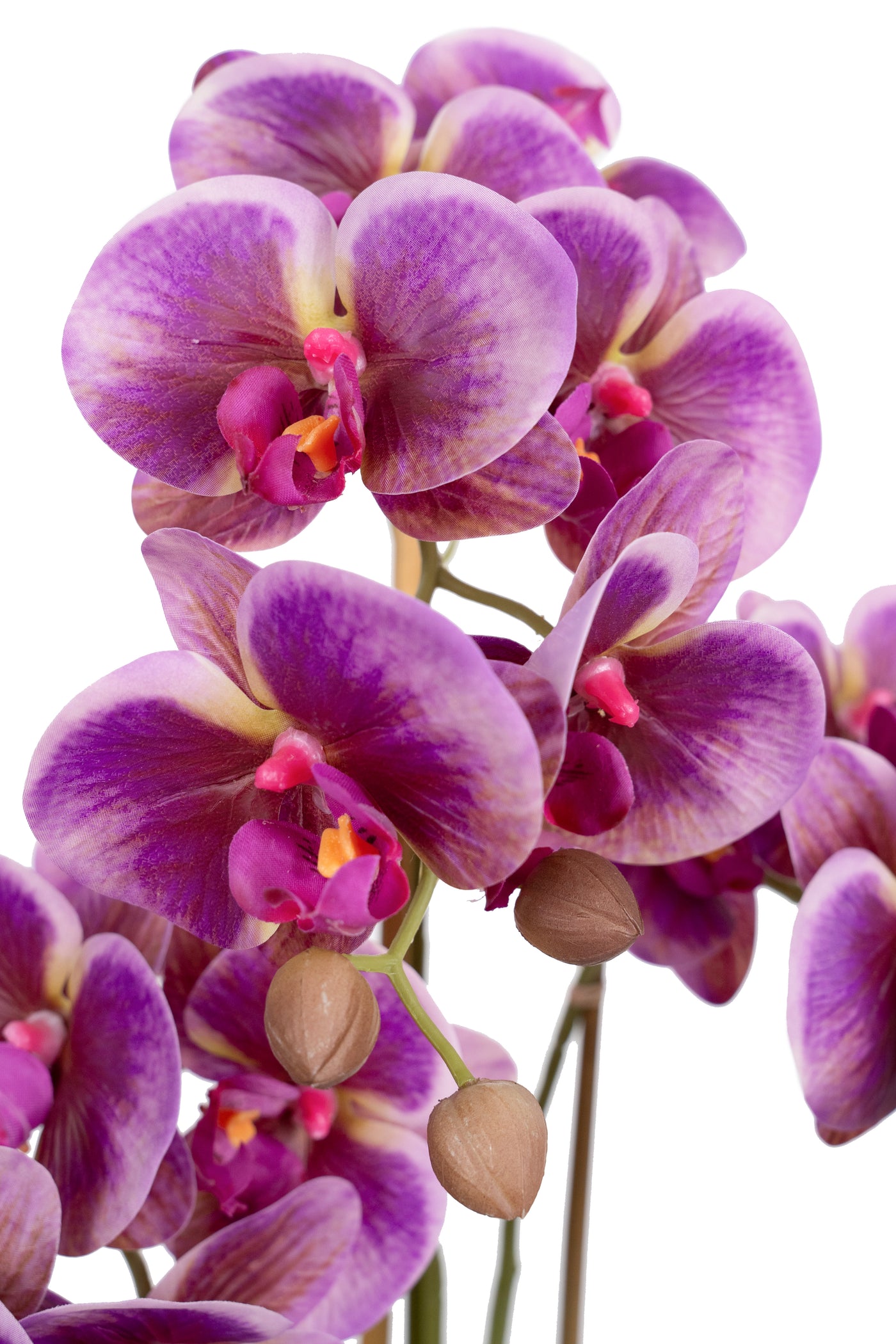 Orhidee artificiala mov cu roz cu aspect natural H55 cm cu 3 tulpini