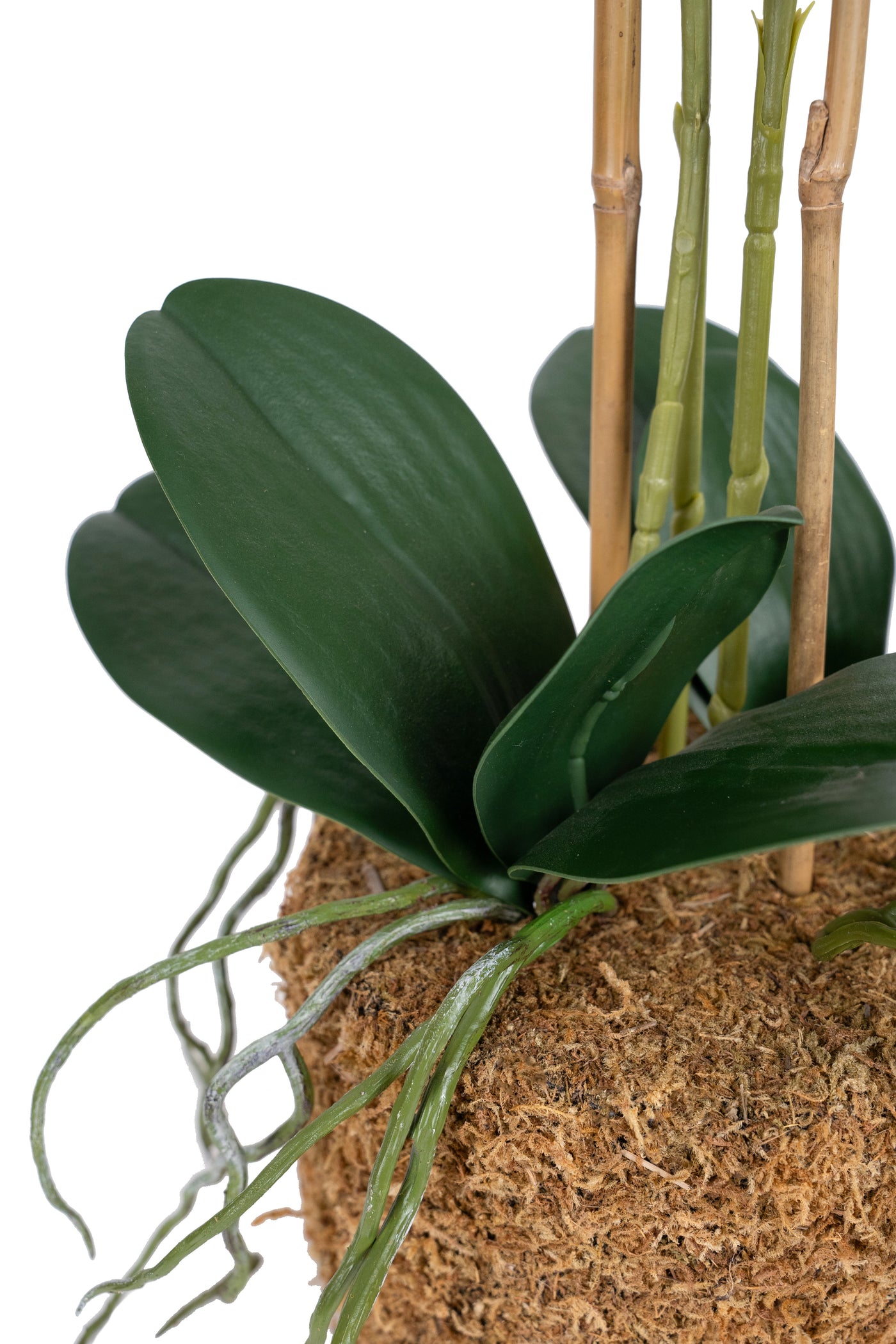 Orhidee artificiala mov cu roz cu aspect natural H55 cm cu 3 tulpini