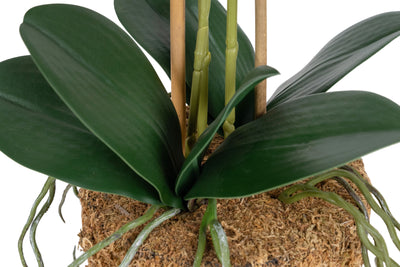 Orhidee artificiala mov cu roz cu aspect natural H55 cm cu 3 tulpini