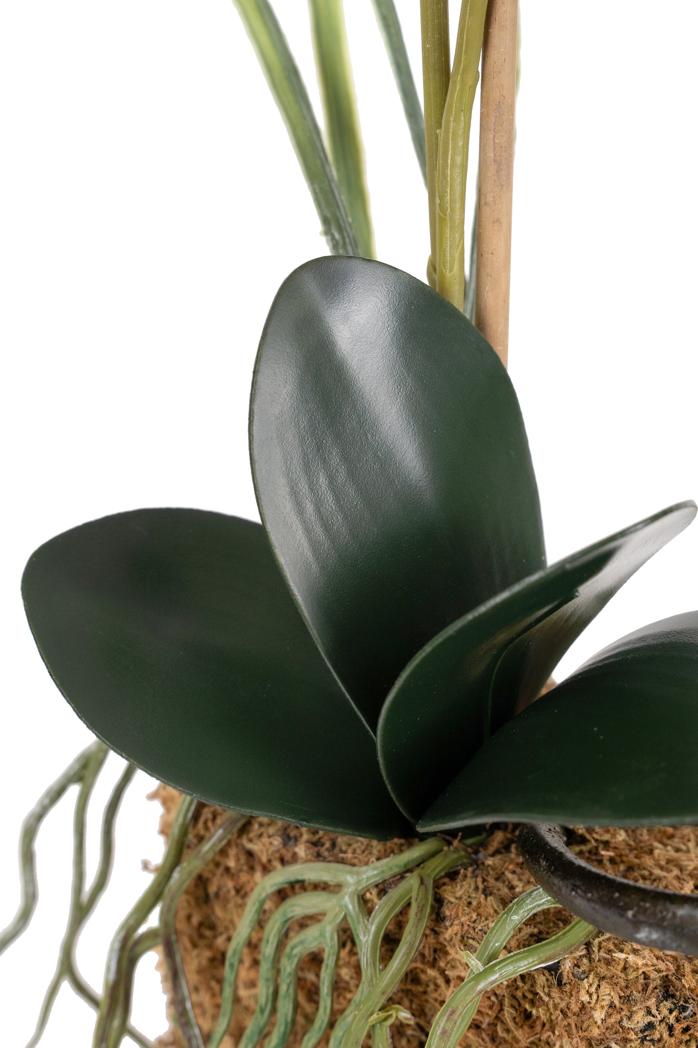 Orhidee artificiala mov deschis cu aspect natural H58 cm cu 2 tulpini