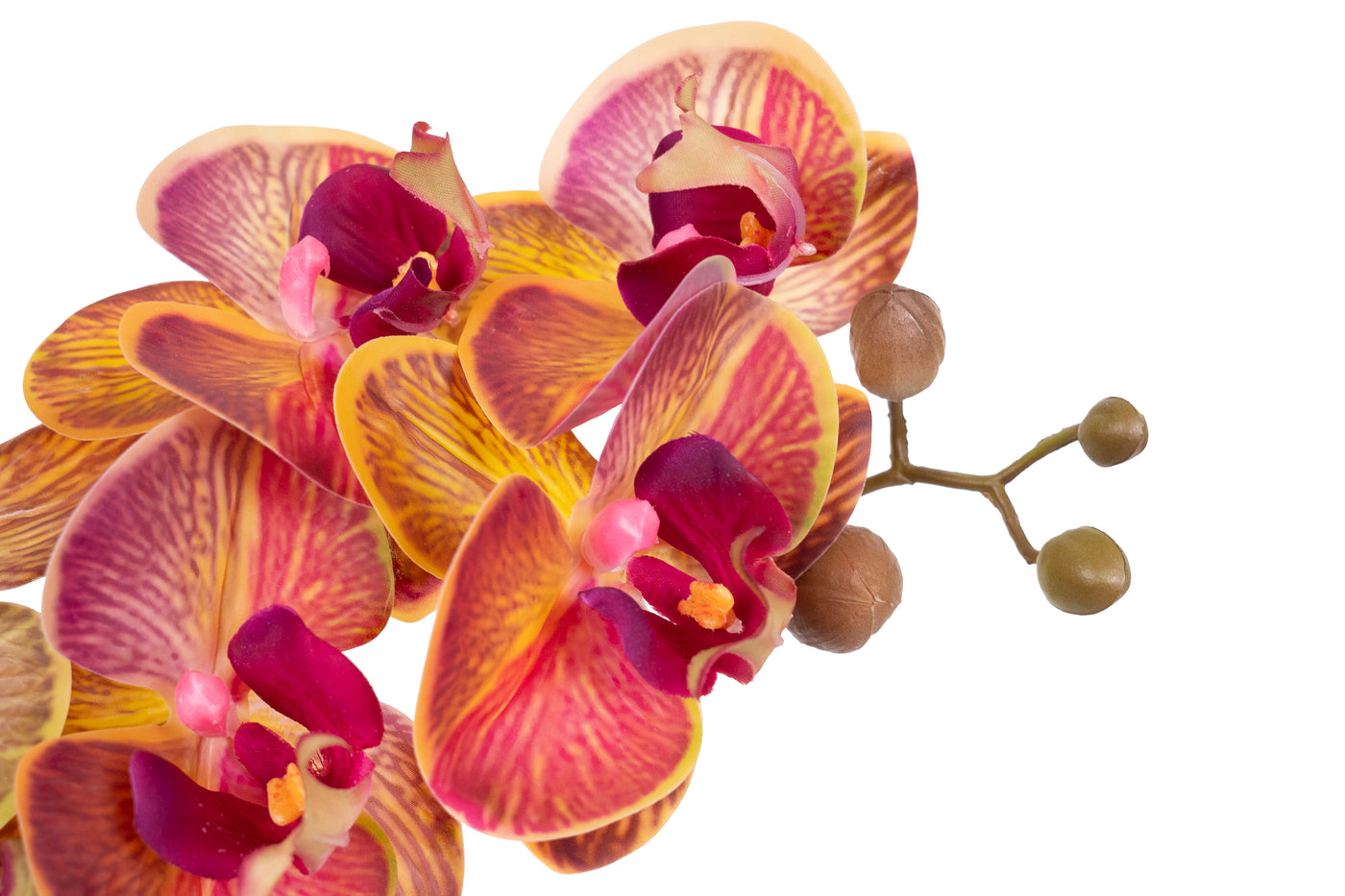 Orhidee artificiala mov deschis cu aspect natural H59 cm cu 6 tulpini