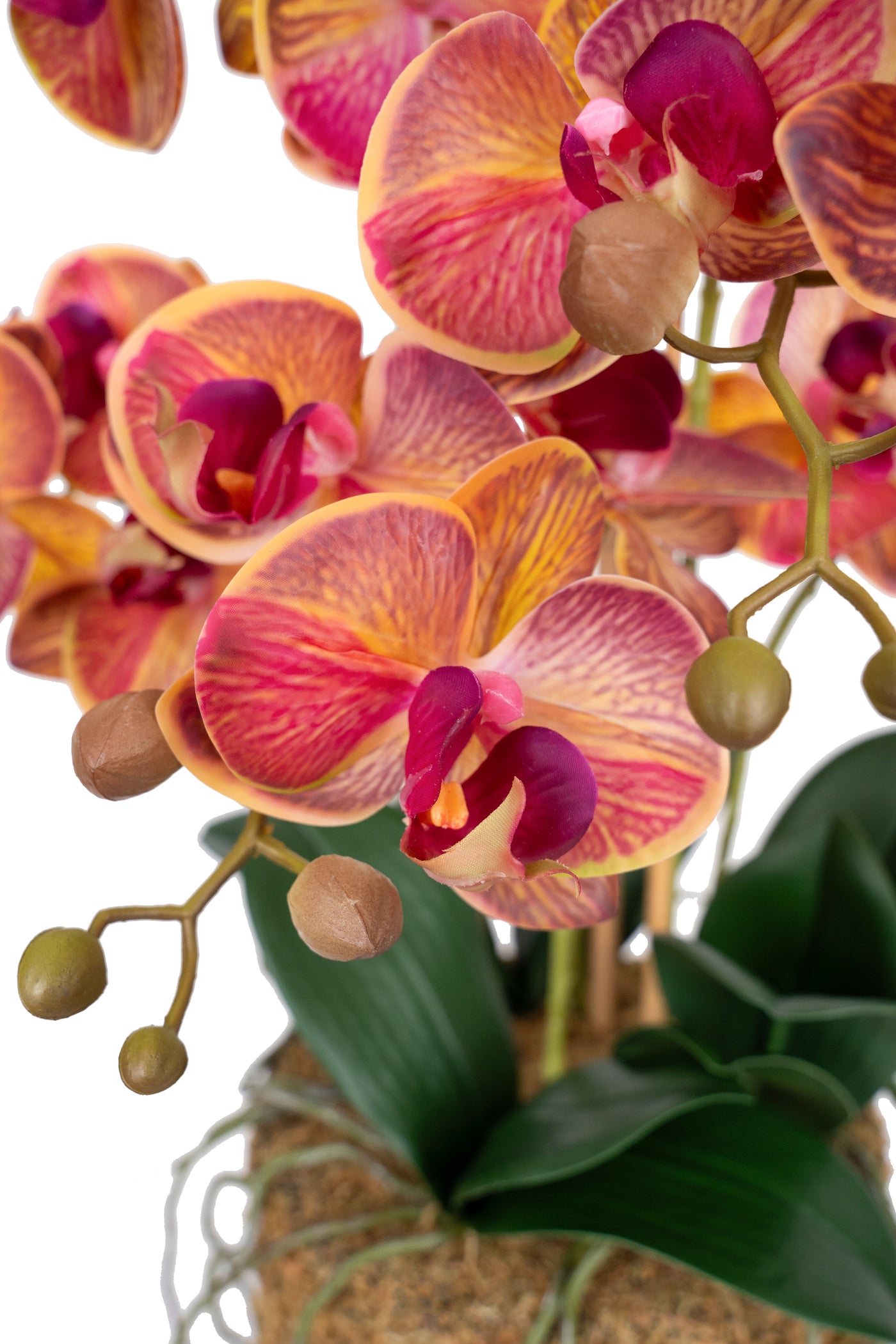 Orhidee artificiala mov deschis cu aspect natural H59 cm cu 6 tulpini