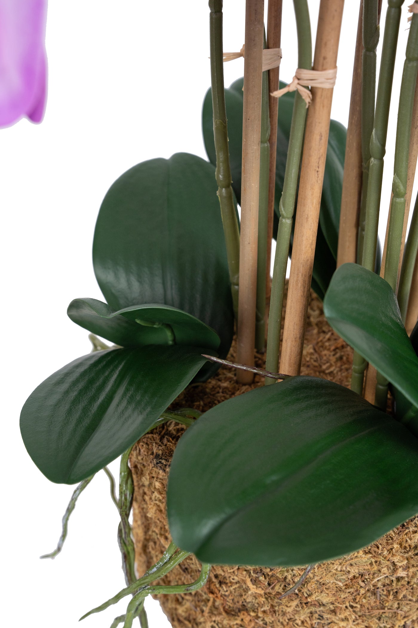 Orhidee artificiala mov deschis cu aspect natural H70 cm cu 7 tulpini