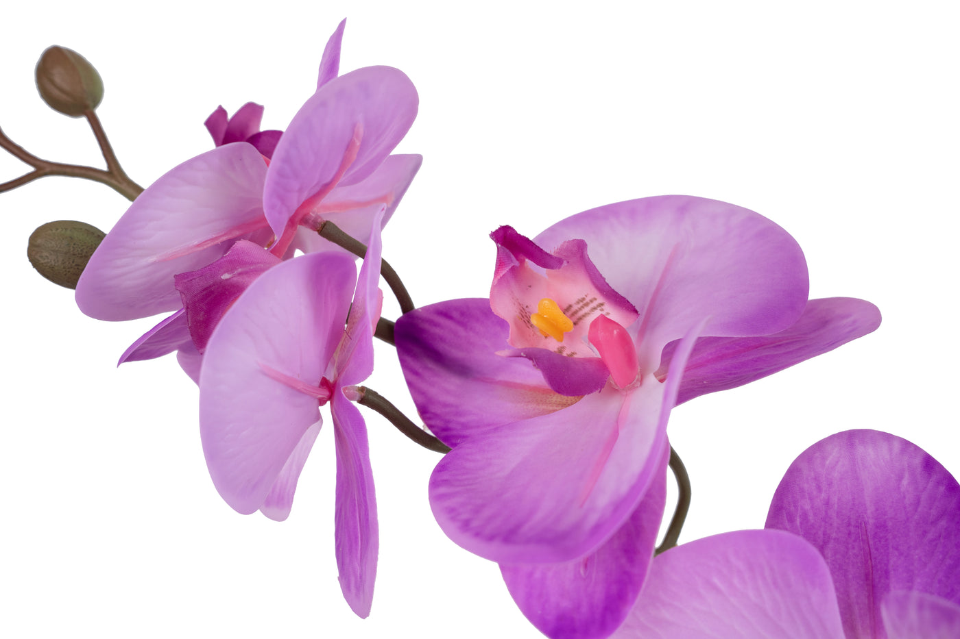 Orhidee artificiala mov deschis cu aspect natural H70 cm cu 7 tulpini