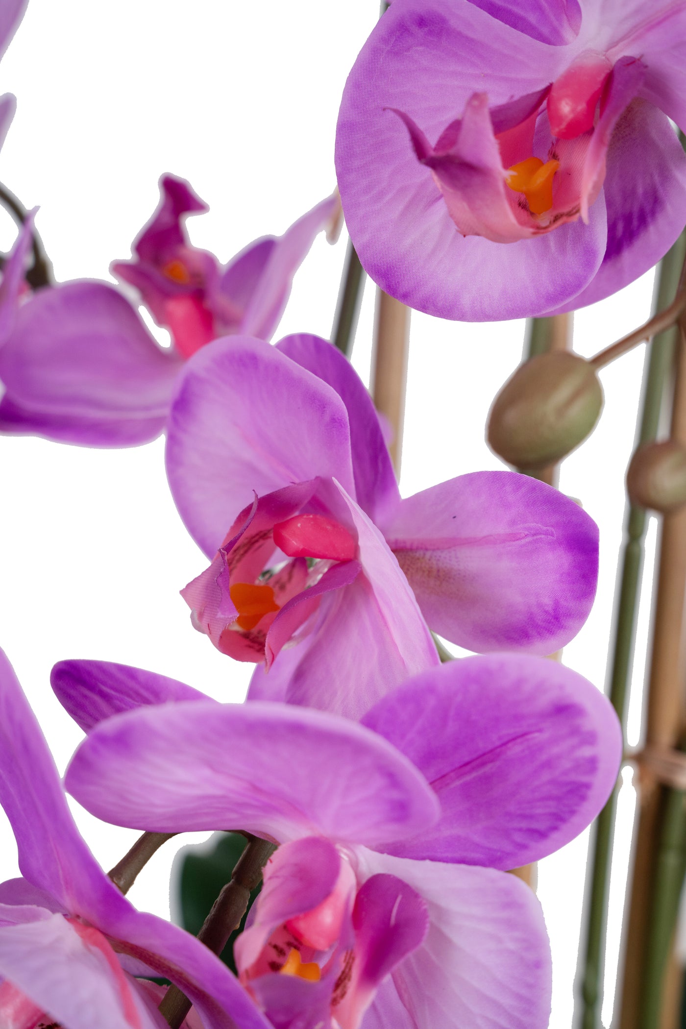 Orhidee artificiala mov deschis cu aspect natural H70 cm cu 7 tulpini