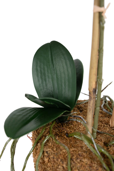 Orhidee artificiala mov intens cu aspect natural H61 cm cu 3 tulpini