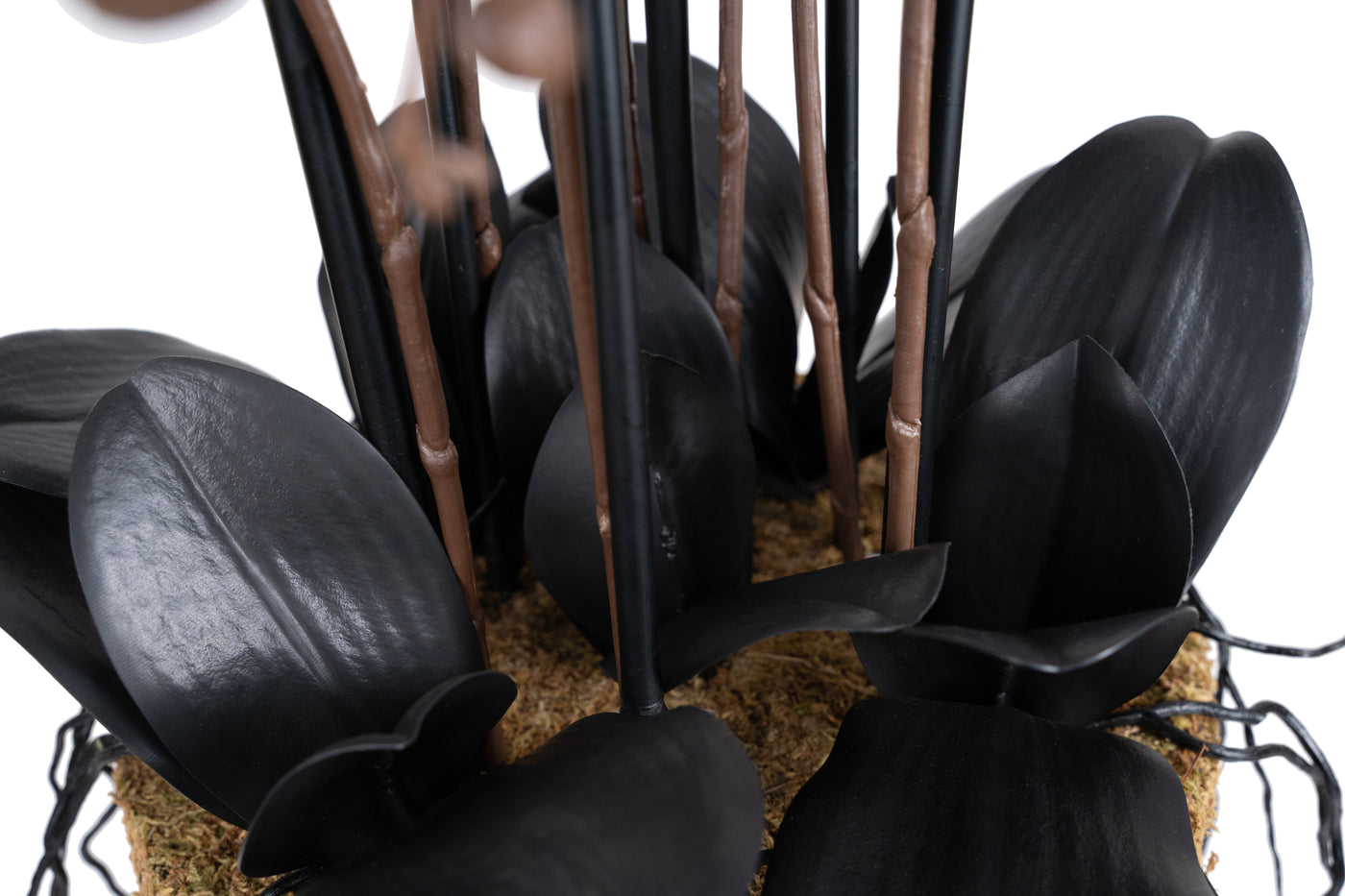 Orhidee artificiala neagra cu aspect natural H95 cm cu 9 tulpini