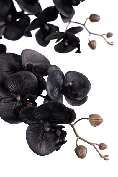 Orhidee artificiala neagra cu aspect natural H95 cm cu 9 tulpini