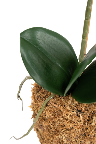 Orhidee artificiala portocaliu cu grena cu aspect natural H43 cm cu 1 tulpina