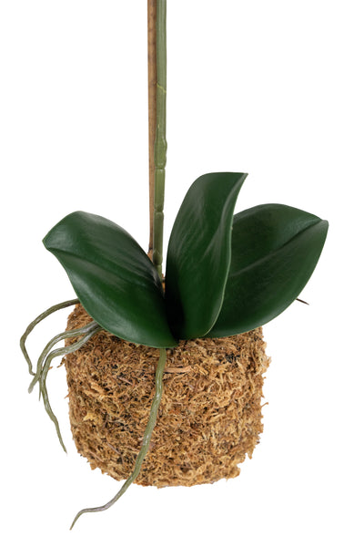 Orhidee artificiala portocaliu cu grena cu aspect natural H43 cm cu 1 tulpina
