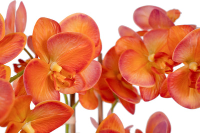 Orhidee artificiala portocaliu cu grena cu aspect natural H69 cm cu 5 tulpini