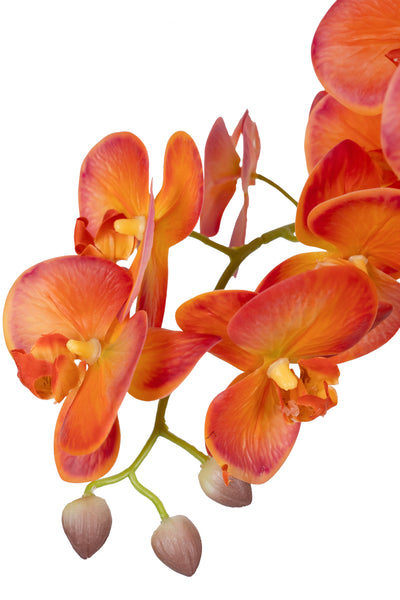 Orhidee artificiala portocaliu cu grena cu aspect natural H69 cm cu 5 tulpini