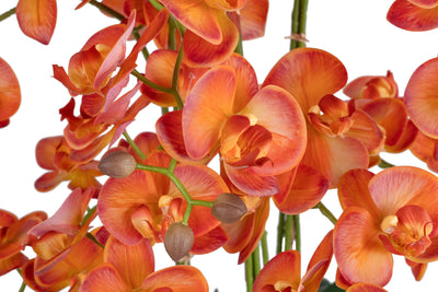 Orhidee artificiala portocaliu cu grena cu aspect natural H80 cm cu 9 tulpini