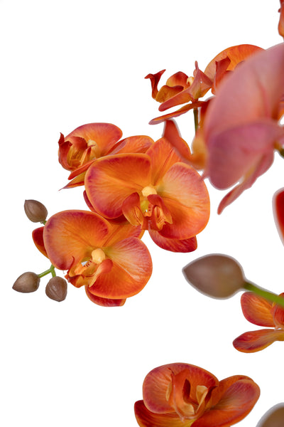 Orhidee artificiala portocaliu cu grena cu aspect natural H80 cm cu 9 tulpini