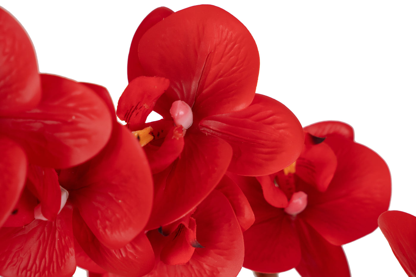 Orhidee artificiala rosie cu aspect natural H52 cm cu 5 tulpini