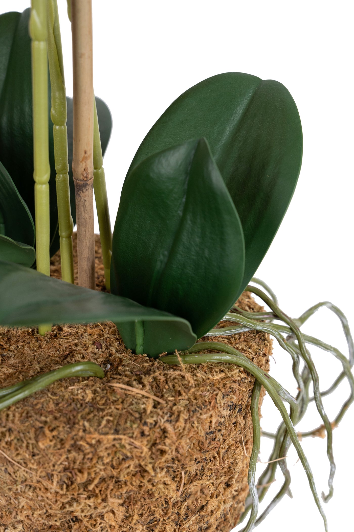 Orhidee artificiala rosie cu aspect natural H61 cm cu 3 tulpini