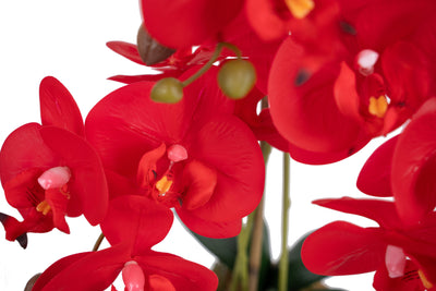 Orhidee artificiala rosie cu aspect natural H61 cm cu 3 tulpini