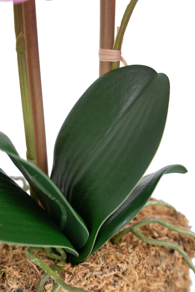 Orhidee artificiala roz cu aspect natural H54 cm cu 3 tulpini