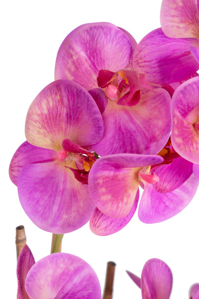 Orhidee artificiala roz cu aspect natural H54 cm cu 3 tulpini