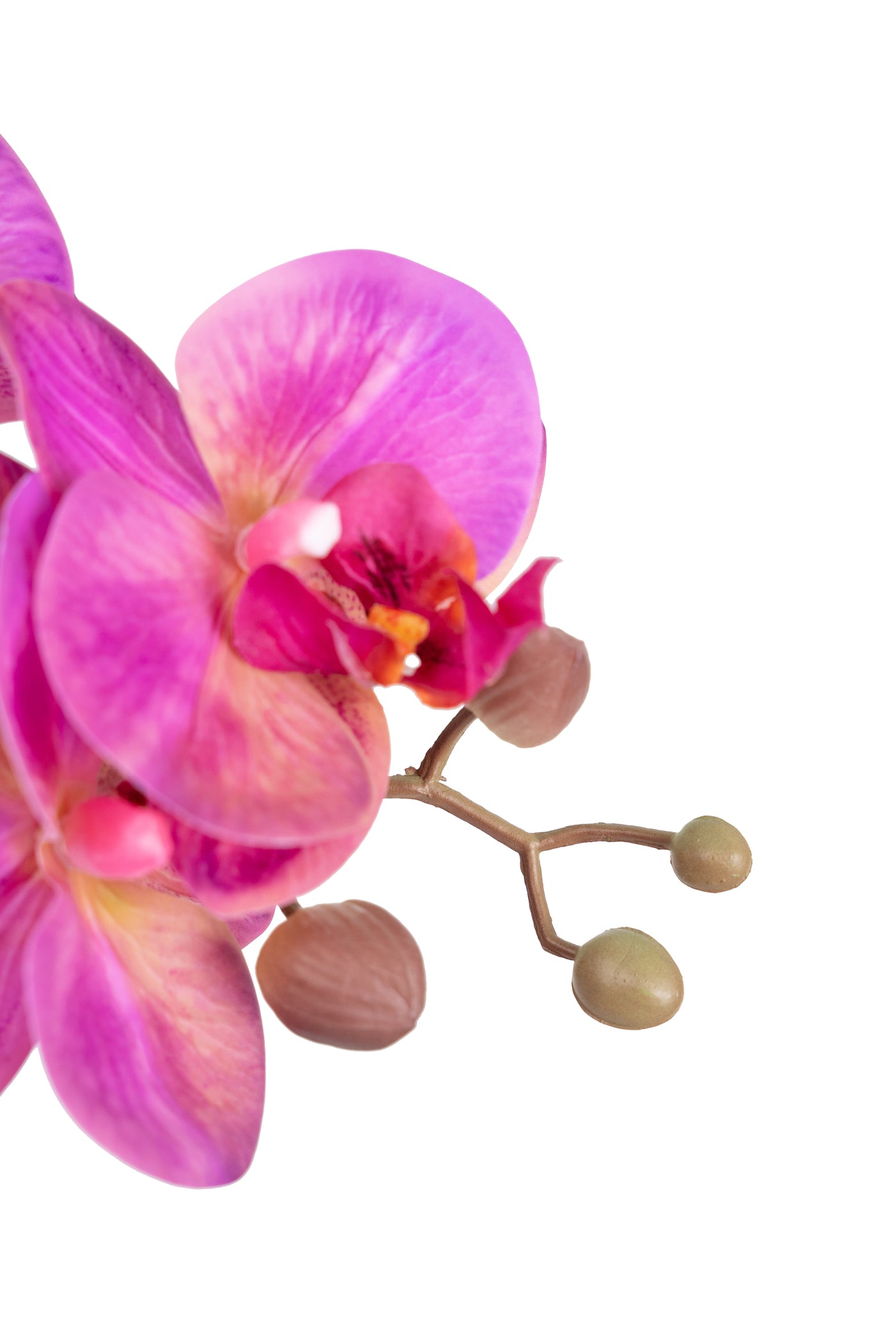 Orhidee artificiala roz cu aspect natural H54 cm cu 3 tulpini