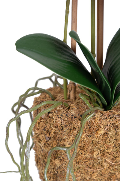 Orhidee artificiala roz cu aspect natural H54 cm cu 3 tulpini