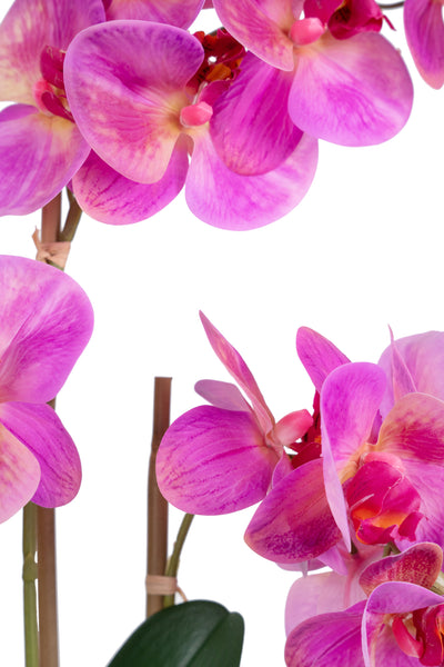 Orhidee artificiala roz cu aspect natural H54 cm cu 3 tulpini